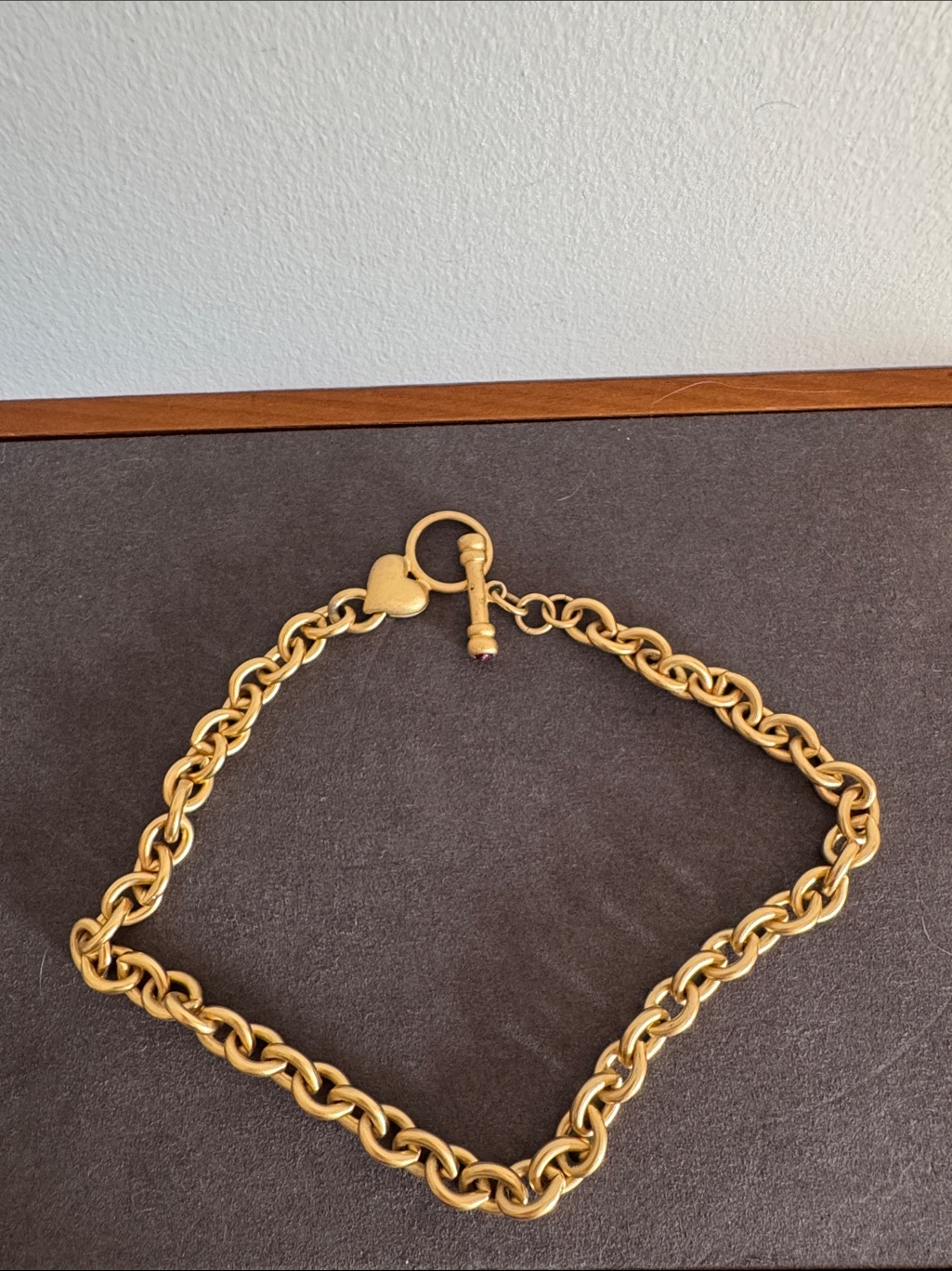 Gold-Tone Chunky Chain Toggle Necklace